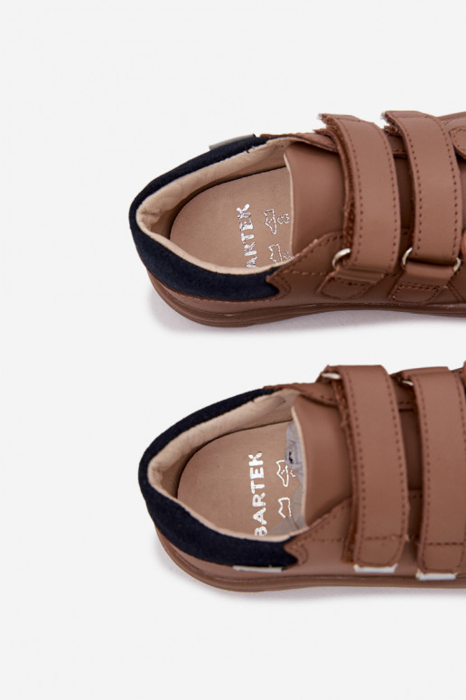 Nahksed barefoot laste kingad karu teema Bartek 8600654 beež