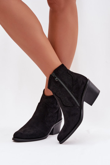 Saapad  kõrge jämeda kontsaga S.Barski HY61-8013 Must 2