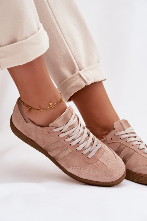 Zazoo N1068 kunstsuede madalad sportjalatsid naistele roosa värvi