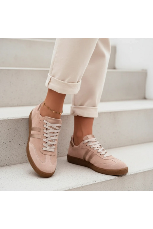 Zazoo N1068 kunstsuede madalad sportjalatsid naistele roosa värvi