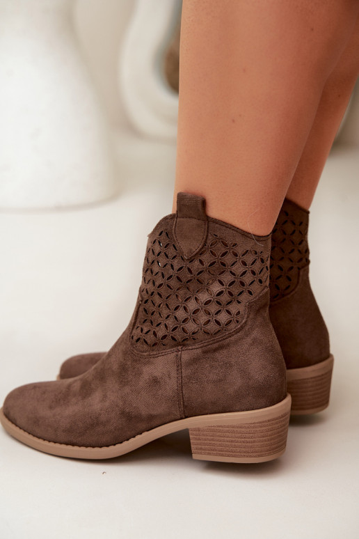 Saapad  kõrge jämeda kontsaga pruunid värvi Briavine