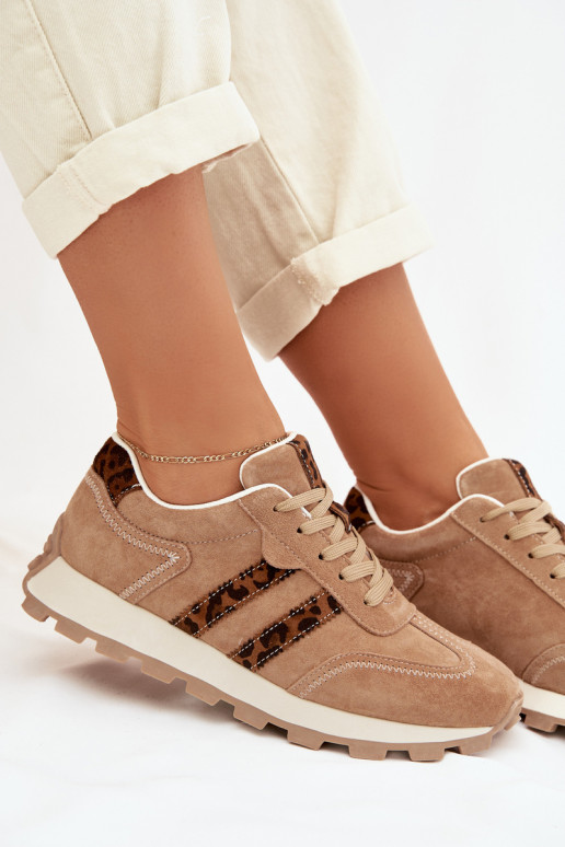 seemisnakhsed  tüüpi jalanõud  platvormiga leopardimustriga S.Barski LR61-7071 pruunid värvi