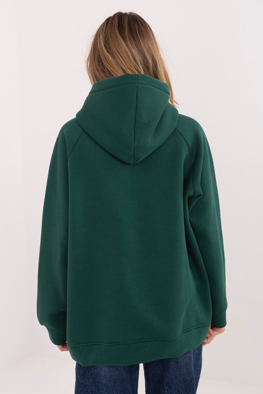 Tume roheline zip-up kampsun