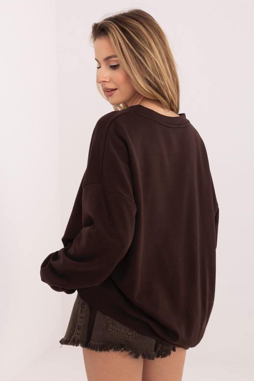 Tumepruun zip-up kampsun