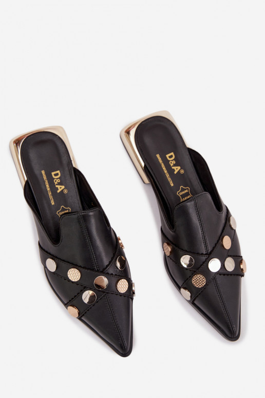Nahkased Mule sussid rihmadega D&A CR61-3058 must
