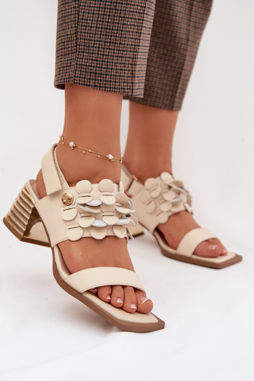 Nahkased kõrged sandaalid D&A CR61-3062 beež