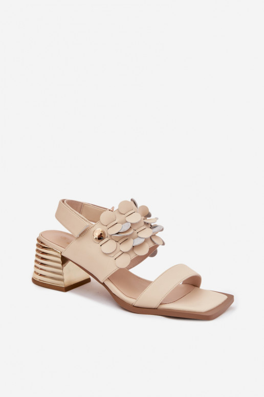 Nahkased kõrged sandaalid D&A CR61-3062 beež