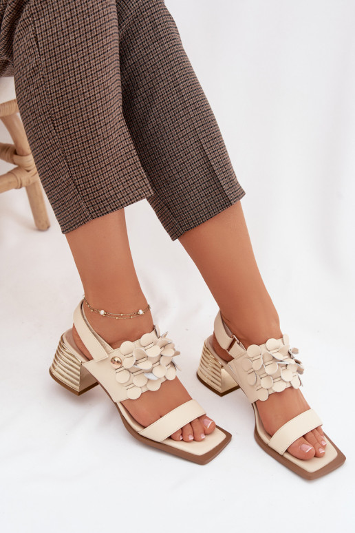 Nahkased kõrged sandaalid D&A CR61-3062 beež