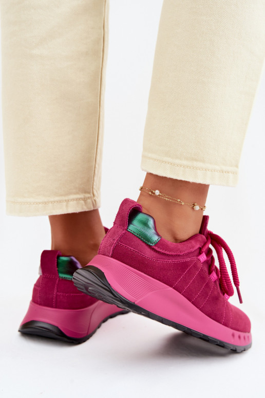 Naisten nubukist sneakers jalatsid Bemela roosa