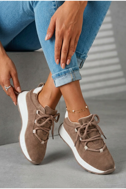 Naisten nubukist sneakers jalatsid Bemela pruun