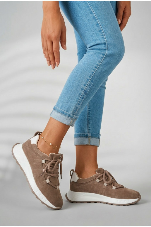 Naisten nubukist sneakers jalatsid Bemela pruun