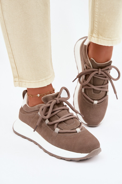 Naisten nubukist sneakers jalatsid Bemela pruun