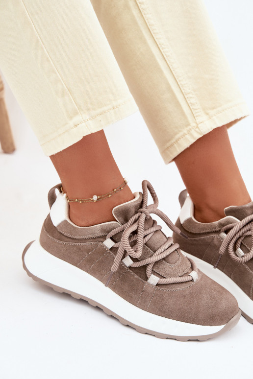 Naisten nubukist sneakers jalatsid Bemela pruun