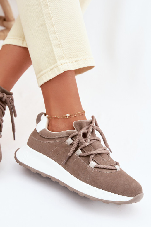 Naisten nubukist sneakers jalatsid Bemela pruun