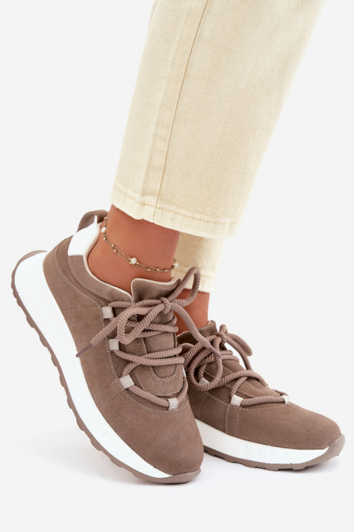 Naisten nubukist sneakers jalatsid Bemela pruun