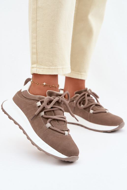 Naisten nubukist sneakers jalatsid Bemela pruun