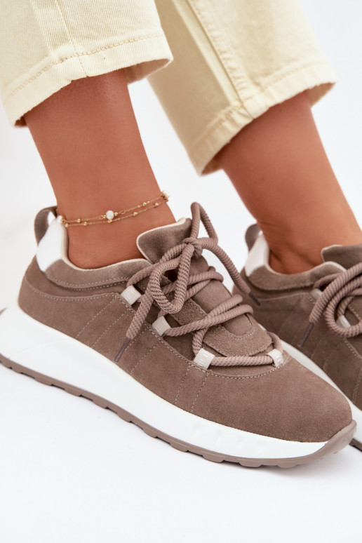Naisten nubukist sneakers jalatsid Bemela pruun