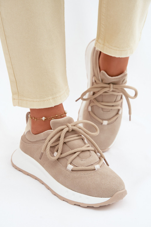 Naisten nubukist sneakers jalatsid Bemela beež