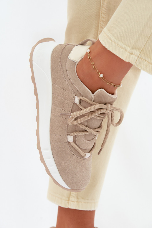 Naisten nubukist sneakers jalatsid Bemela beež