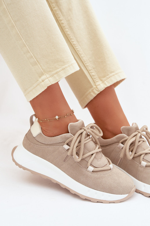Naisten nubukist sneakers jalatsid Bemela beež