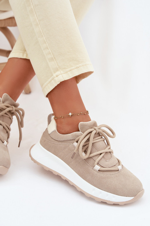 Naisten nubukist sneakers jalatsid Bemela beež