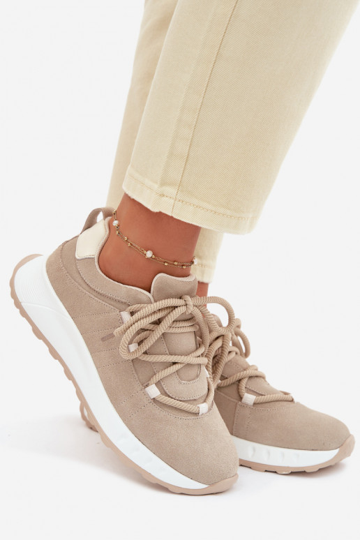 Naisten nubukist sneakers jalatsid Bemela beež