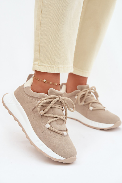 Naisten nubukist sneakers jalatsid Bemela beež