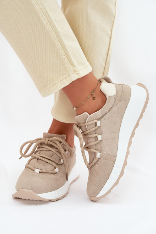 Naisten nubukist sneakers jalatsid Bemela beež