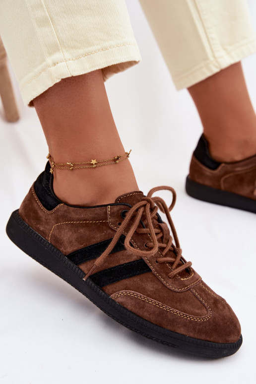 Pealhk seemisnakhsed Sneakers tüüpi jalanõud Pealiste omad pruunid värvi Ismina