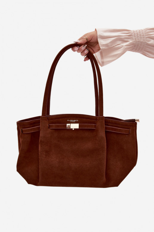 Elleea kunstnahast shopper tüüpi kott pruuni värvi