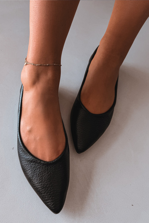 Mustad kunstnahast ballerinad Nelisa