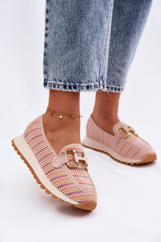 Roosad slip-on spordijalatsid kuldsete detailidega GOE TT2N4081