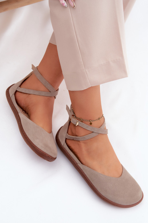 Seemisnahast baleriinad  Barefoot Triipudega Zazoo 320 Nokatspuccino