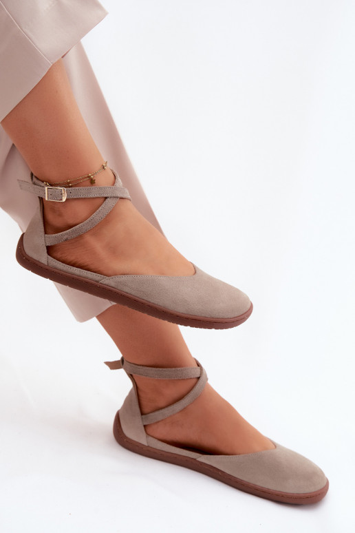 Seemisnahast baleriinad  Barefoot Triipudega Zazoo 320 Nokatspuccino