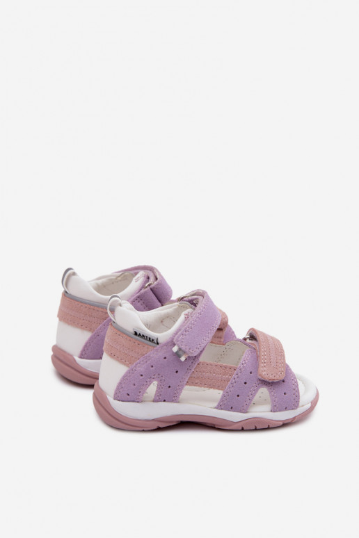 Bartek 84409-66 kunstvelours sandaalid lastele violetides