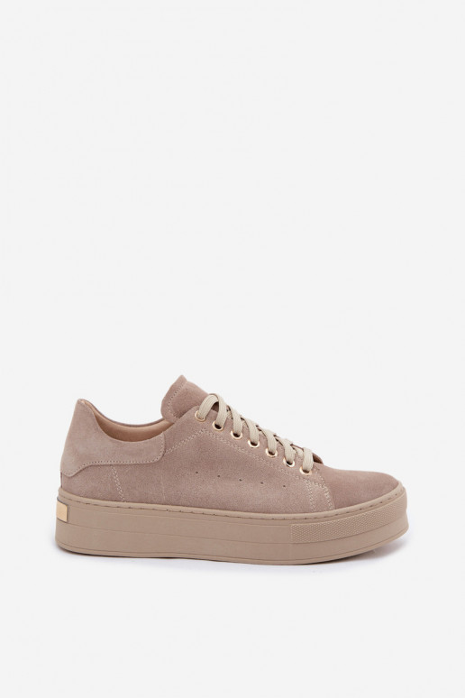 Naiste sneakers kunstnahast liivakarva platvormiga Zazoo N408S7