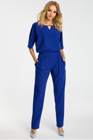 Kuninglikult sinine jumpsuit kimono varrukatega