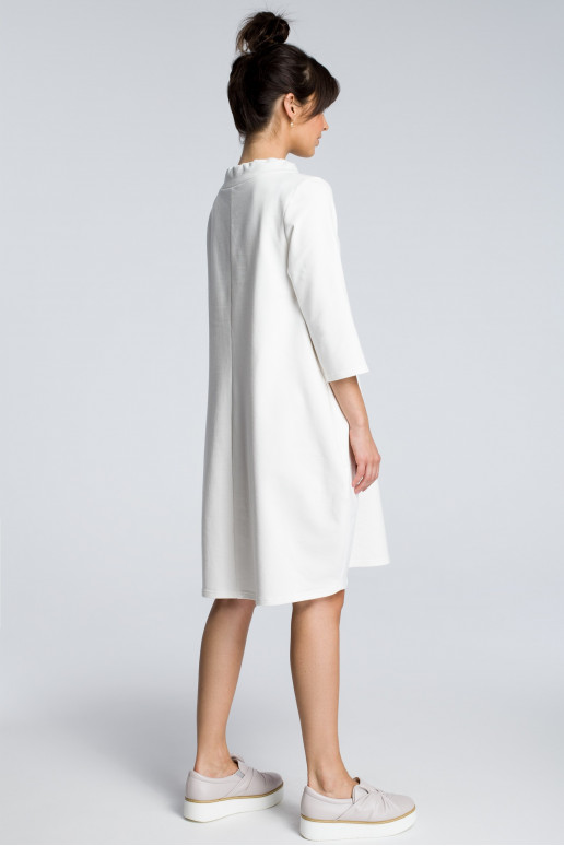 Ecru värvi oversized kleit riba detailiga