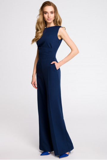 Lai lõikega jumpsuit - tumesinine