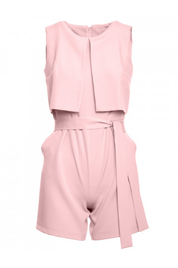 Kaksikihiline ilma varrukateta jumpsuit - puderivärvi 2