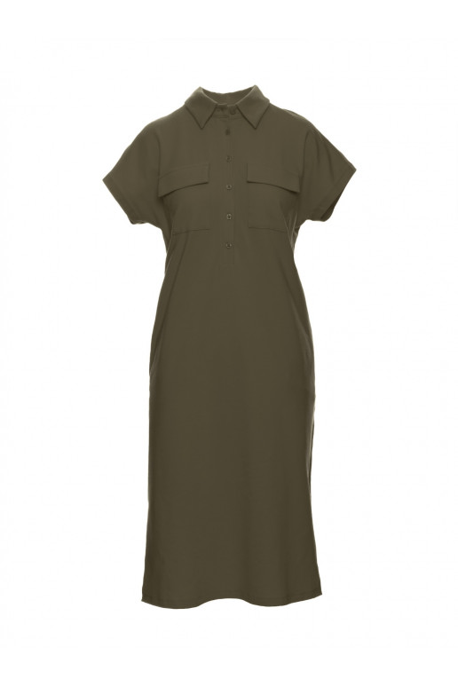 Safari kleit klappidega taskutega - khaki