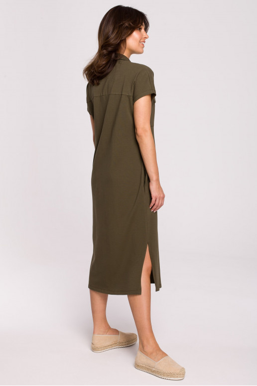 Safari kleit klappidega taskutega - khaki