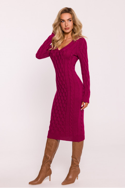 Kudumine kleit V-kujulise kaelusega - roosa