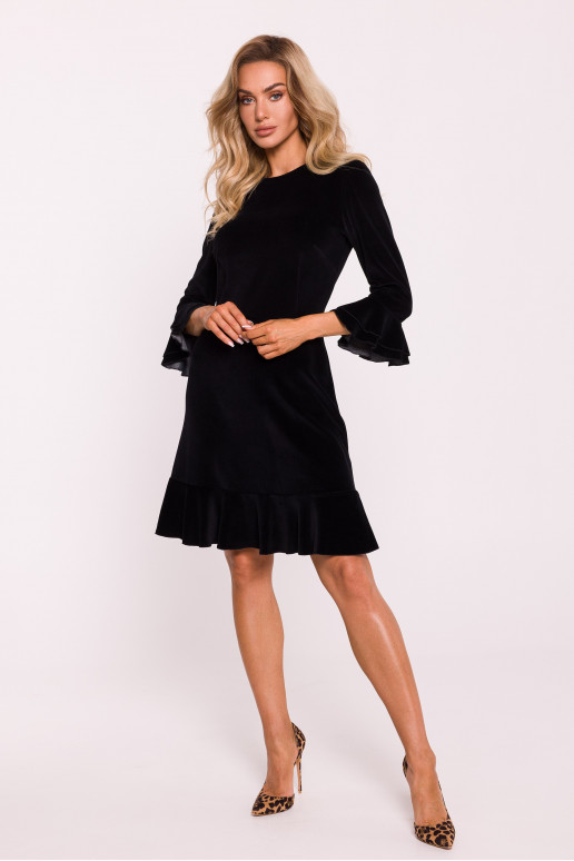 Samatine kleit ruffles - must