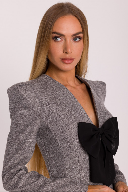 M869 Tweed kleit V-kujulise kaelusega - grafiit