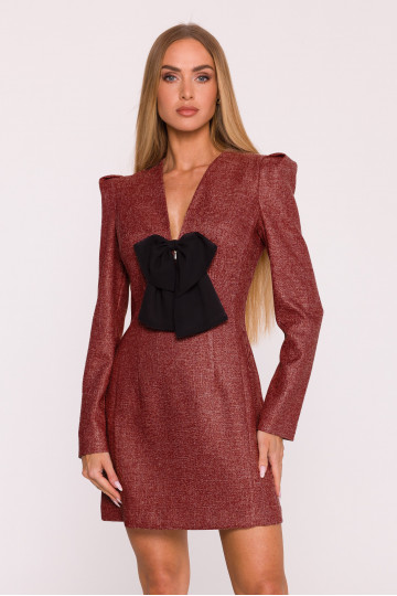 M869 Tweed kleit V-kujulise kaelusega - bordoo