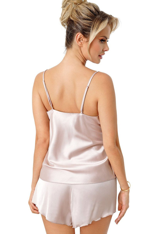Satiinist pižama dekoratiivse paelaga