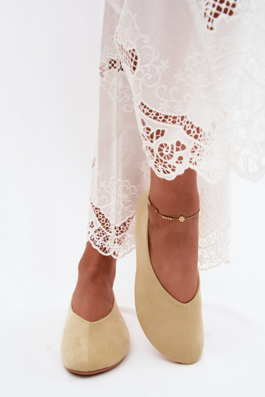 Kollased faux suede ballerinad Camdena