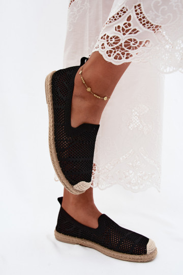 Ažuursed espadrillid  Riidest Must Candessa
