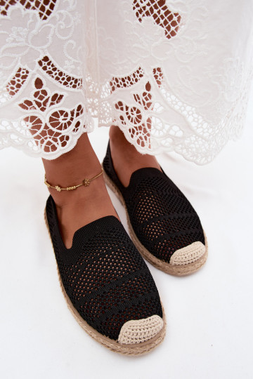Ažuursed espadrillid  Riidest Must Candessa 2